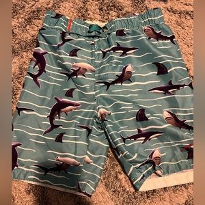 Boys lined swim trunks-Sharks